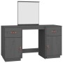 Frisiertisch mit massivem Pinienholzspiegel in Grau. von , Schlafzimmerkommoden - Ref: Foro24-3107836, Preis: 246,82 €, Rabat...