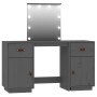 Juego de tocador con LED madera maciza de pino gris de , Tocadores para dormitorios - Ref: Foro24-3107841, Precio: 262,35 €, ...