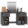 Juego de tocador con LED madera maciza de pino gris de , Tocadores para dormitorios - Ref: Foro24-3107841, Precio: 262,35 €, ...
