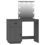 Juego de tocador con LED madera maciza de pino gris de , Tocadores para dormitorios - Ref: Foro24-3107841, Precio: 262,35 €, ...