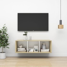TV-Wandschrank aus weißem Eichensperrholz, 37 x 37 x 107 cm von vidaXL, TV-Möbel - Ref: Foro24-805485, Preis: 53,30 €, Rabatt: %