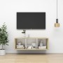 TV-Wandschrank aus weißem Eichensperrholz, 37 x 37 x 107 cm von vidaXL, TV-Möbel - Ref: Foro24-805485, Preis: 53,30 €, Rabatt: %