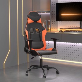 Gaming-Stuhl aus schwarzem und orangefarbenem Kunstleder von , Gaming-Stühle - Ref: Foro24-3143647, Preis: 108,11 €, Rabatt: %