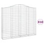 Wire mesh baskets 10 units, arched shape, iron, 200x30x160/180 cm. by , Pots and planters - Ref: Foro24-3145501, Price: 1,00 ...