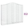 Wire mesh baskets 12 units, arched shape, iron, 200x30x160/180 cm by , Pots and planters - Ref: Foro24-3145503, Price: 1,00 €...