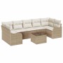 Conjunto de sofá de jardín 8 pcs Beige 55 x 55 x 37 cm