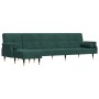 L-shaped dark green velvet sofa bed 271x140x70 cm by , Sofas - Ref: Foro24-3157223, Price: 484,54 €, Discount: %