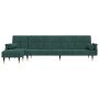 L-shaped dark green velvet sofa bed 271x140x70 cm by , Sofas - Ref: Foro24-3157223, Price: 484,54 €, Discount: %