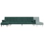 L-shaped dark green velvet sofa bed 271x140x70 cm by , Sofas - Ref: Foro24-3157223, Price: 484,54 €, Discount: %