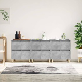 Sideboards 3 Stück aus grauem Sperrholz Beton 60x35x70 cm von , Sideboards - Ref: Foro24-3185771, Preis: 211,10 €, Rabatt: %