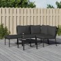 5-teiliges Gartenmöbelset aus Stahl mit grauen Kissen. von , Gartensets - Ref: Foro24-3187954, Preis: 483,65 €, Rabatt: %