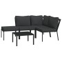 5-teiliges Gartenmöbelset aus Stahl mit grauen Kissen. von , Gartensets - Ref: Foro24-3187954, Preis: 483,65 €, Rabatt: %