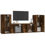 TV-Möbel-Set, 4-teilig, aus geräucherter Eichen-Sperrholz. von , TV-Möbel - Ref: Foro24-3188555, Preis: 170,80 €, Rabatt: %