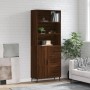 Aparador alto madera contrachapada marrón roble 69,5x34x180 cm de , Aparadores - Ref: Foro24-3189468, Precio: 163,96 €