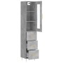 Aparador de madera contrachapada gris hormigón 34,5x34x180 cm de , Aparadores - Ref: Foro24-3199229, Precio: 113,52 €, Descue...