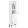 Hoher Schrank aus glänzend weißem Sperrholz 34,5x34x180 cm. von , Sideboards - Ref: Foro24-3199243, Preis: 136,44 €, Rabatt: %