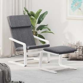 Sillón de relax con taburete tela gris oscuro de , Sillones - Ref: Foro24-3154414, Precio: 139,39 €, Descuento: %