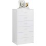 Sideboard mit 6 Schubladen aus glänzendem weißem Sperrholz 50x34x96 cm. von , Sideboards - Ref: Foro24-800672, Preis: 143,84 ...