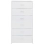 Sideboard with 6 glossy white plywood drawers 50x34x96 cm by , Sideboards - Ref: Foro24-800672, Price: 143,84 €, Discount: %