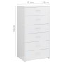 Sideboard mit 6 Schubladen aus glänzendem weißem Sperrholz 50x34x96 cm. von , Sideboards - Ref: Foro24-800672, Preis: 143,84 ...