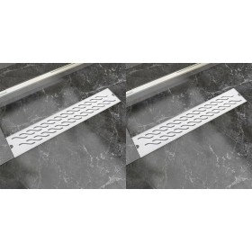 Lineare Duschablauf 2 Stück gebogen 630x140 mm Edelstahl von , Abflüsse - Ref: Foro24-275960, Preis: 81,24 €, Rabatt: %