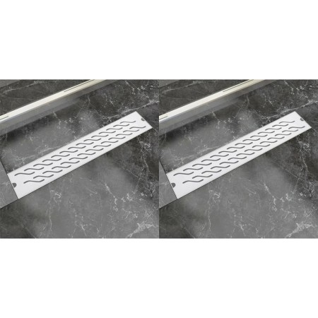 Lineare Duschablauf 2 Stück gebogen 630x140 mm Edelstahl von , Abflüsse - Ref: Foro24-275960, Preis: 81,24 €, Rabatt: %