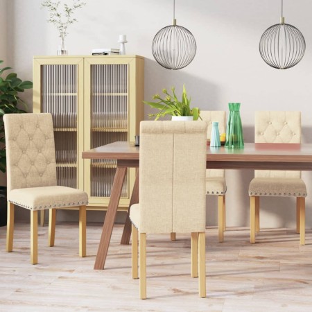 Dining chairs 4 units, cream-colored fabric by , dining chairs - Ref: Foro24-336860, Price: 242,08 €, Discount: %