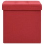 Taburete de almacenaje plegable 2 uds lino sintético rojo vino de , Taburetes y sillas plegables - Ref: Foro24-338777, Precio...