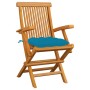 Gartenstühle 6 Stück Teakholz mit hellblauen Kissen von , Gartenstühle - Ref: Foro24-3062560, Preis: 460,85 €, Rabatt: %