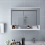 White MDF bathroom cabinet with mirror 80x15x60 cm by vidaXL, bathroom vanities - Ref: Foro24-323604, Price: 137,95 €, Discou...