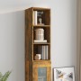 Engineered smoked oak wood wall cabinet 34.5x32.5x90 cm by , Shelves and shelves - Ref: Foro24-817456, Price: 37,30 €, Discou...