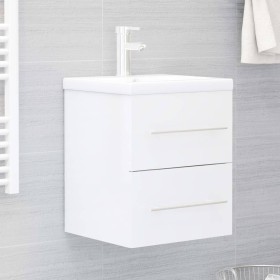 Engineered wood bathroom vanity unit in glossy white, 41x38.5x48 cm by , Bathroom furniture - Ref: Foro24-804689, Price: 48,8...