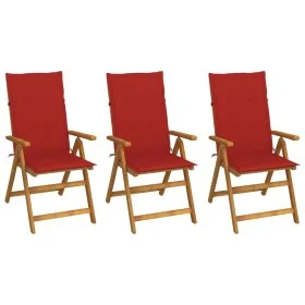Faltbare Gartenstühle 3 Stück und Kissen Massivholz Akazie von vidaXL, Gartenstühle - Ref: Foro24-3064095, Preis: 258,54 €, R...