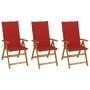 Sillas de jardín plegables 3 uds y cojines madera maciza acacia by vidaXL, Garden chairs - Ref: Foro24-3064095, Price: 263,40...