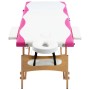 Folding massage table 3 zones white and pink wood by , massage tables - Ref: Foro24-110218, Price: 156,40 €, Discount: %