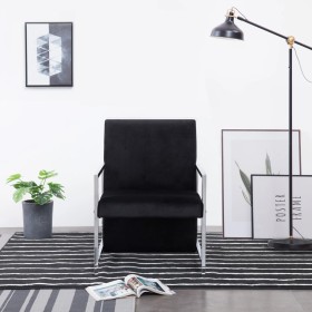 Armchair with chrome legs and black velvet by , Armchairs - Ref: Foro24-282157, Price: 91,95 €, Discount: %