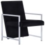 Sessel mit verchromten Beinen aus schwarzem Samt von , Sessel - Ref: Foro24-282157, Preis: 91,95 €, Rabatt: %