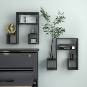 Wall shelves 2 units plywood gray 50x15x50 cm by , Shelves and shelves - Ref: Foro24-807243, Price: 32,17 €, Discount: %