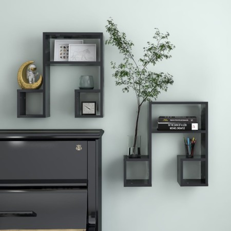 Wandregale 2 Stück Sperrholz grau 50x15x50 cm von , Regale und Regale - Ref: Foro24-807243, Preis: 32,57 €, Rabatt: %