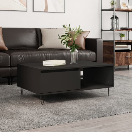Engineered wood black coffee table 90x60x35 cm by , Coffee table - Ref: Foro24-827061, Price: 63,36 €, Discount: %
