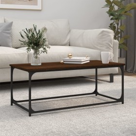 Mesa de centro madera y hierro roble marrón 102x50x40 cm de , Mesas de centro - Ref: Foro24-823301, Precio: 48,48 €, Descuent...