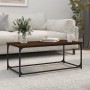 Wood and iron coffee table, brown oak, 102x50x40 cm by , Coffee table - Ref: Foro24-823301, Price: 48,48 €, Discount: %
