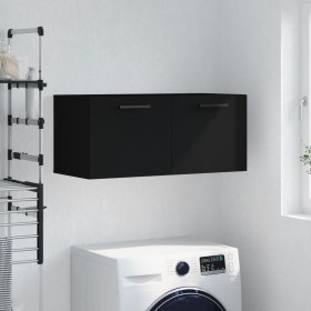 Engineered wood black wall cabinet 80x36.5x35 cm by , Lockers and storage cabinets - Ref: Foro24-830101, Price: 48,94 €, Disc...