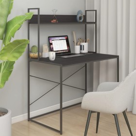Engineered wood computer desk in black, 110x60x138cm by , Desks - Ref: Foro24-30204, Price: 102,83 €, Discount: %