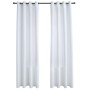Cortinas opacas anillas de metal 2 pzas blanco crudo 140x225 cm de , Cortinas y visillos - Ref: Foro24-134483, Precio: 38,82 ...