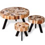 Set of 3 solid reclaimed wood coffee tables by , Coffee table - Ref: Foro24-244229, Price: 342,62 €, Discount: %