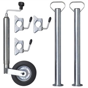 Trailer jockey wheel with 2 supports and 1 split clamp. by , Trailers for goods and transport - Ref: Foro24-210308, Price: 78...