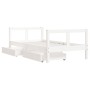 Children's bed frame with drawers made of white pine wood 80x160 cm by , Cribs and beds for children - Ref: Foro24-834415, Pr...