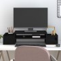 Solid black pine wood monitor stand 70x27.5x15 cm by , Computer bases and risers - Ref: Foro24-813968, Price: 36,75 €, Discou...