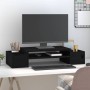 Solid black pine wood monitor stand 70x27.5x15 cm by , Computer bases and risers - Ref: Foro24-813968, Price: 36,75 €, Discou...